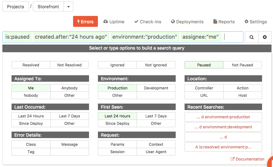 Image of search box and search palette